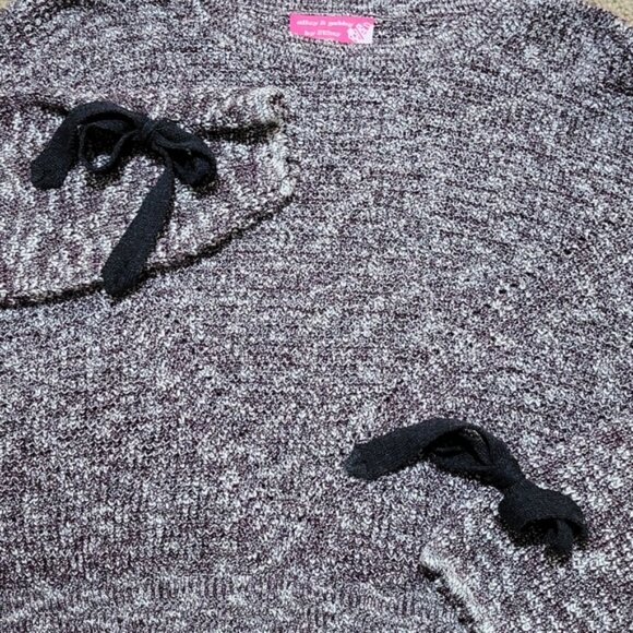 NWT Alley & Gabby Knit Sweater Bow Tie Statement Sleeves - Picture 2 of 9